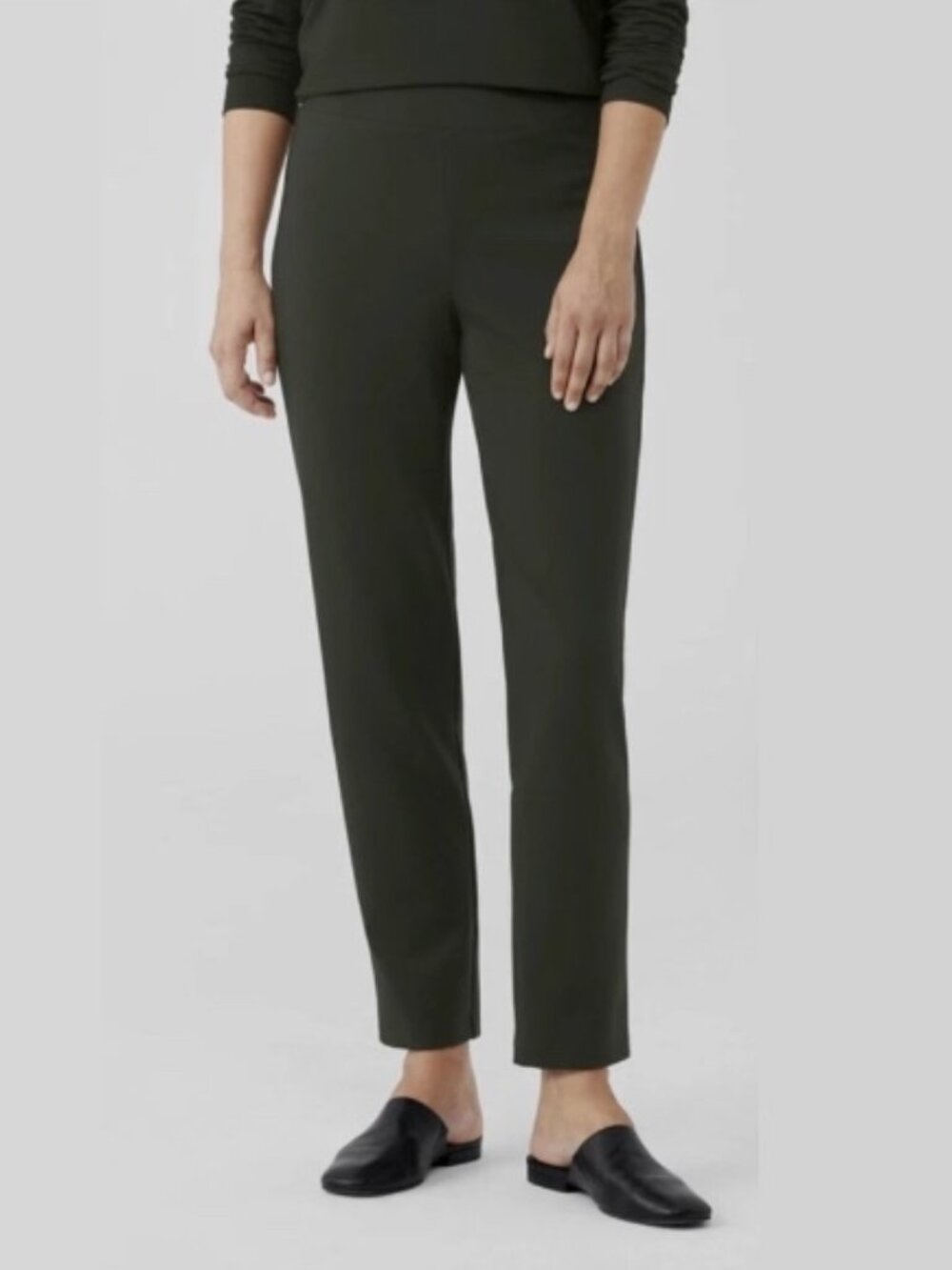 Eileen Fisher Front Seam Washable Crepe Pant Woodland Size XL